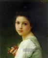 Portrait eines jungen Mädchens mit Kirschen Realistische Porträts Mädchen Charles Amable Lenoir
